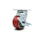 Service Caster 4 Inch Red Poly on Cast Iron Swivel Caster with Roller Bearing and Brake SCC SCC-30CS420-PUR-RS-TLB - alternate 1